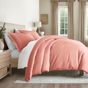 Elegant Coral Duvet Cover Set